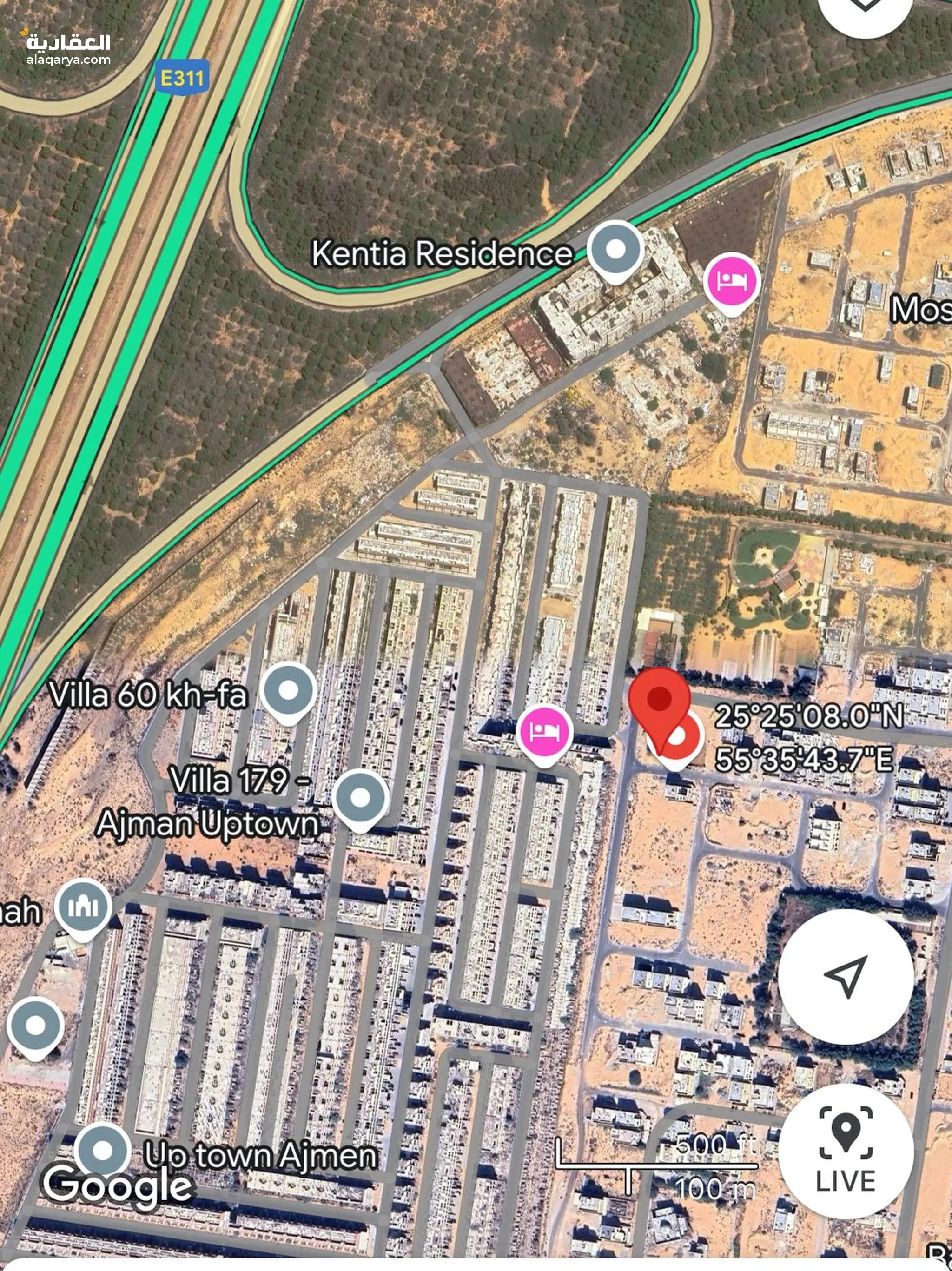 #للبيع ارض في الزاهية G+2 على شارع شيخ محمد بن زايد مساحة 3014 قدم ارتداد كبير وشامل رسوم التسجيل$