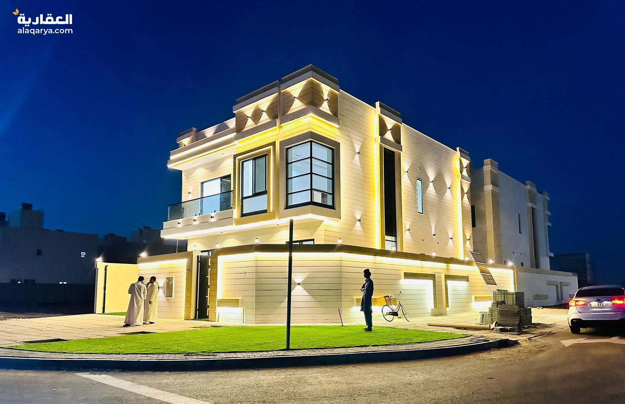 #فيلا زواية شارعين 5 غرف وصالتين طابقين وروف تملك حر بدون رسوم تسجيل وتملك وبدون رسوم خدمات سنوايه..