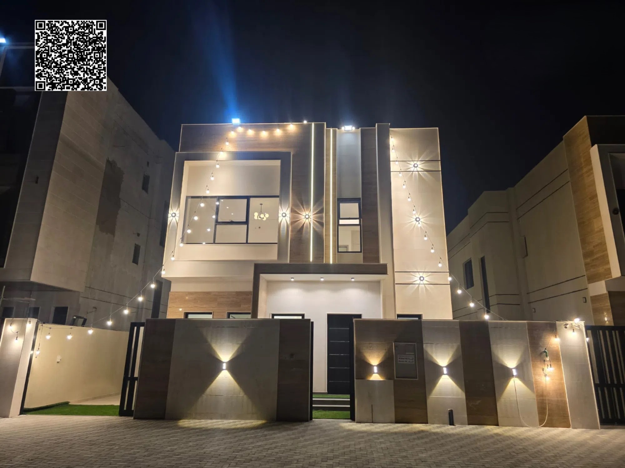 #Luxury Villa for Sale in Al Helio 2, Ajman 4 Master Bedrooms Large Setback Stone Facade A